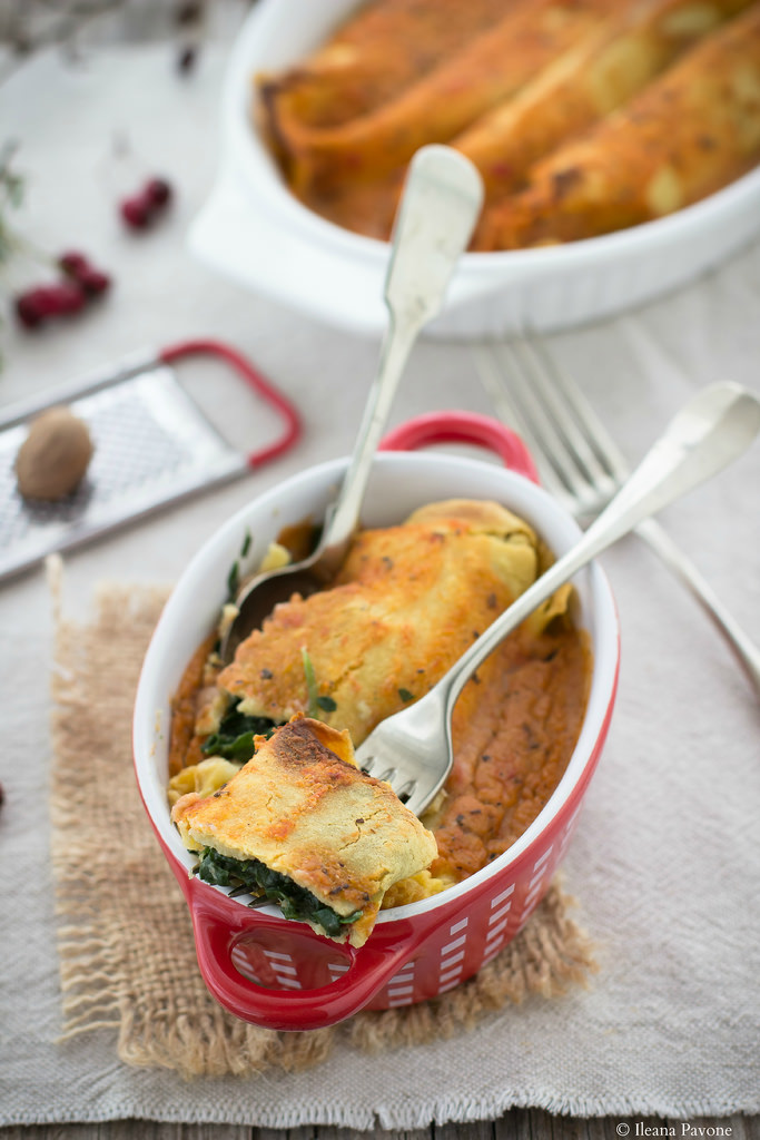 Crespelle al forno con bietole selvatiche